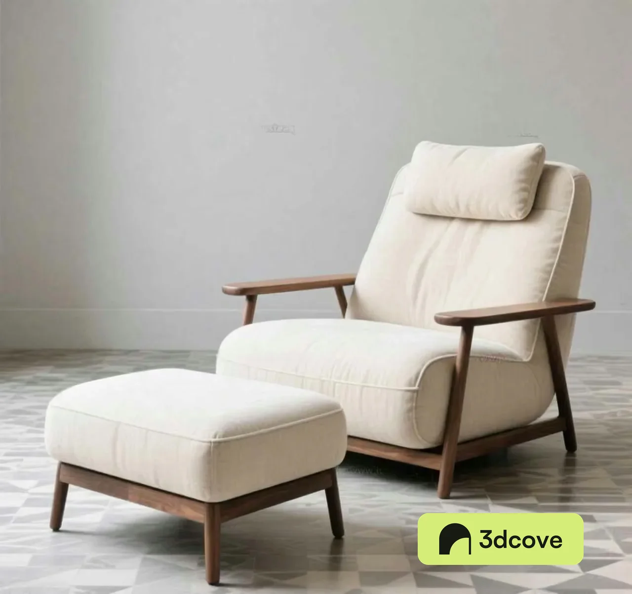 Modern Wood And Fabric Chair