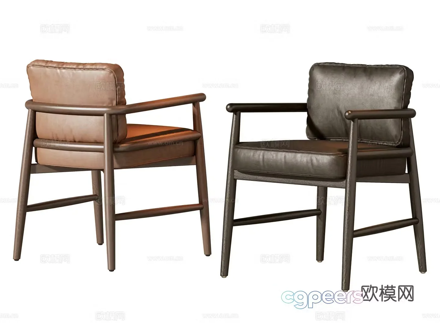 Modern single chair dining chair 3d model