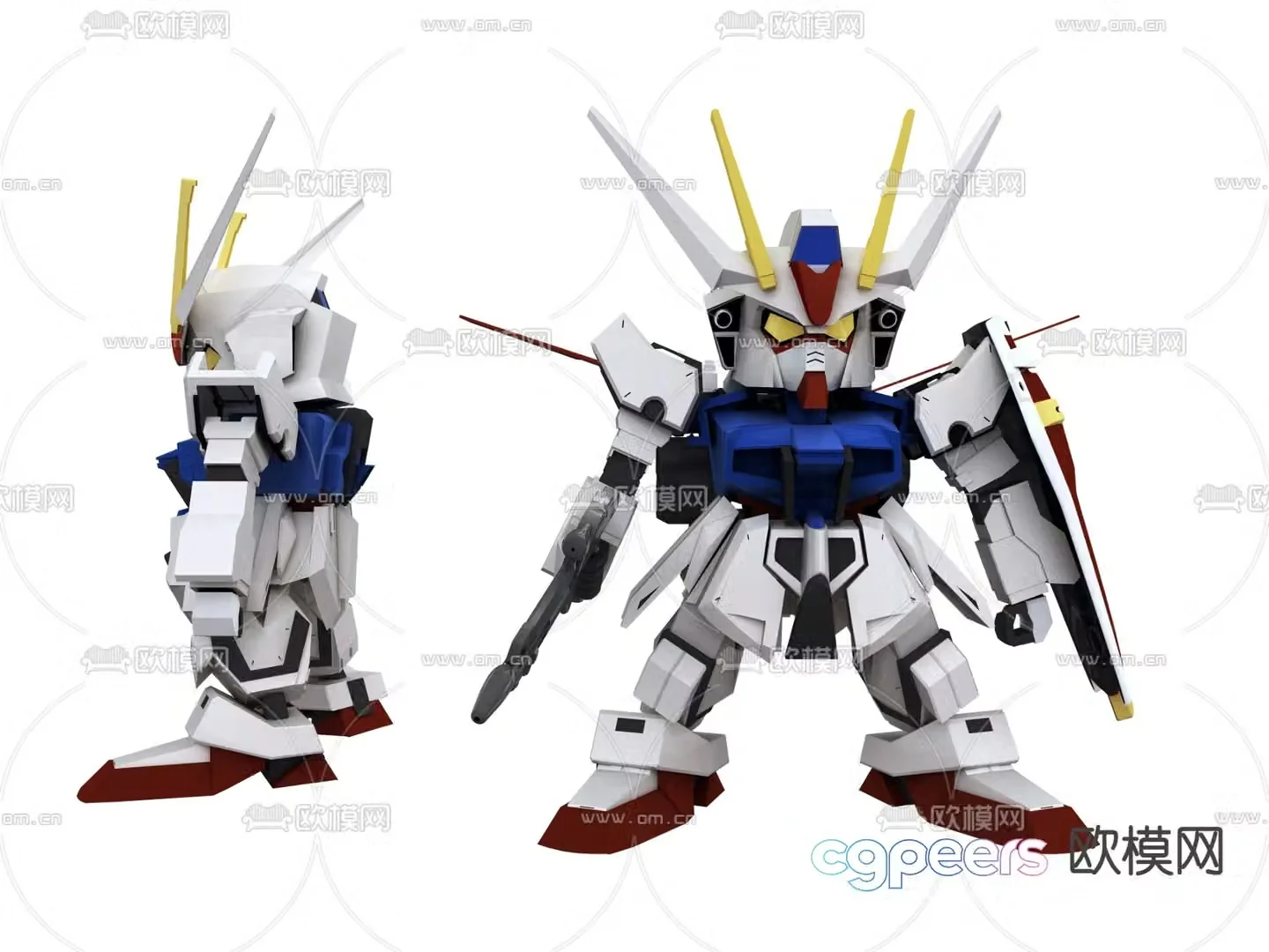 Modern Gundam children’s figure toy 3D model