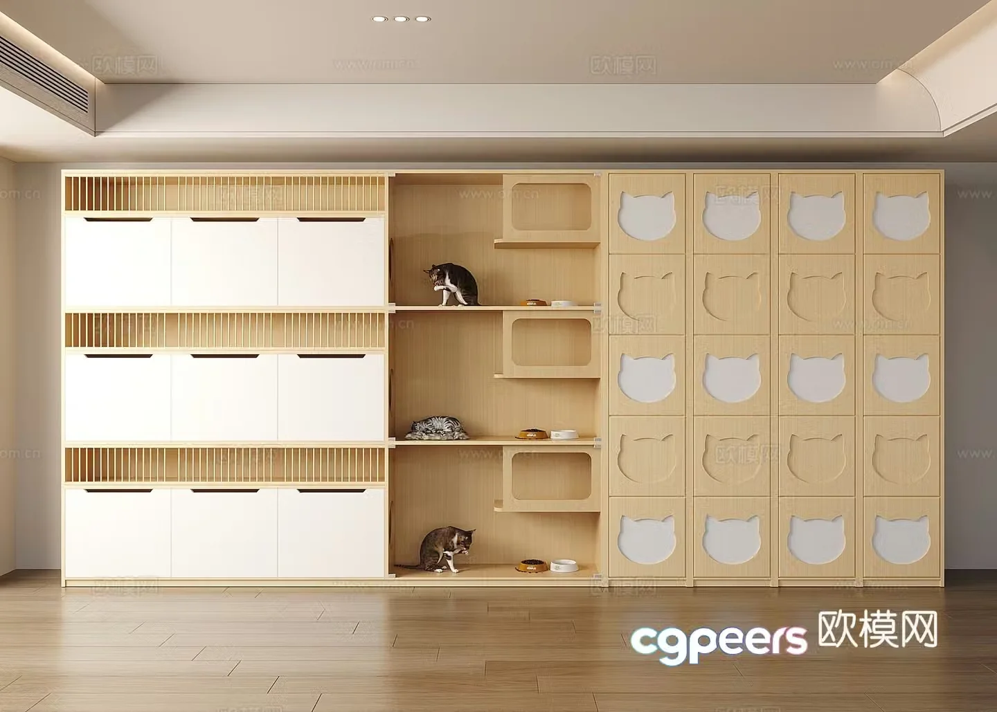 Cat nest cat cabinet cat food 3d model