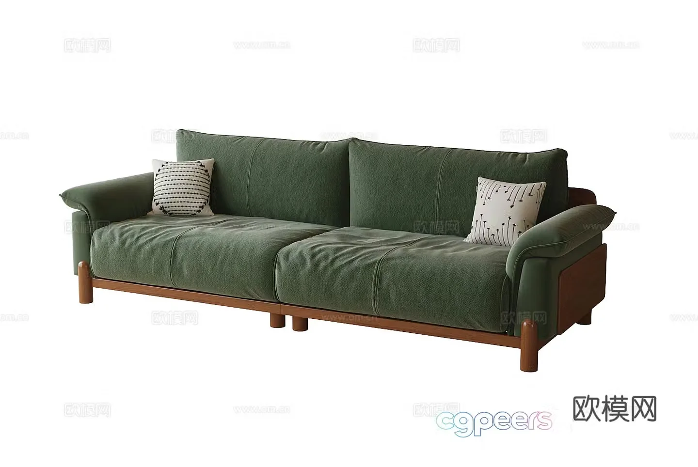 Modern fabric sofa double sofa 3d model