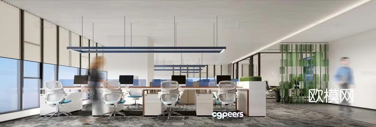 Modern Office Space 3D Model – 262 – CORONA Render