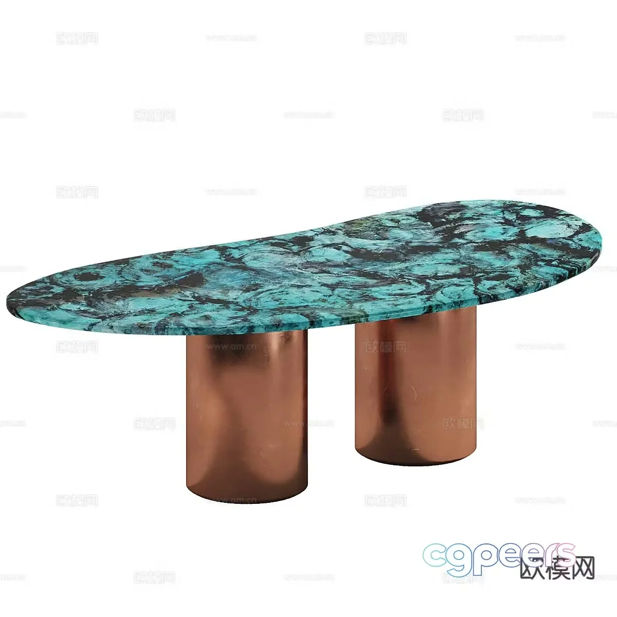 Light luxury dining table Marble dining table 3D model