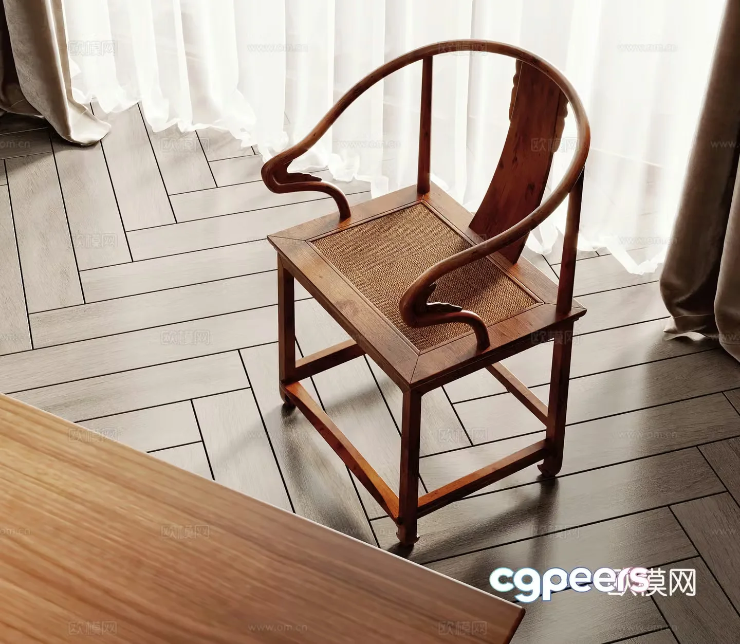 New Chinese style single chair armchair 3d model