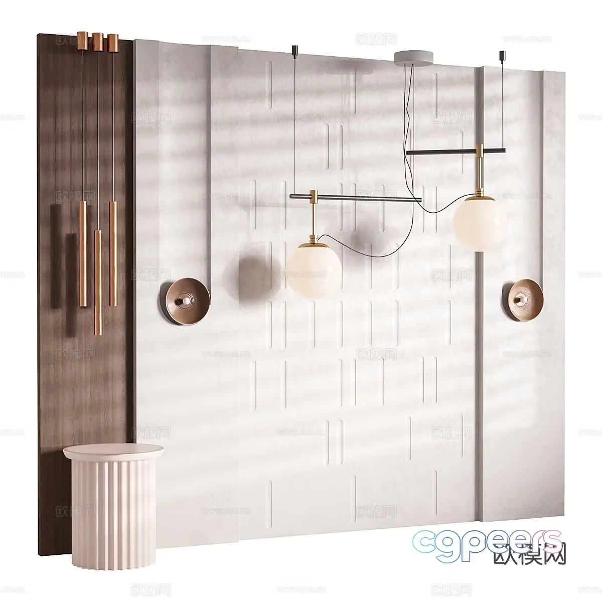 Decorative wall panel background wall 3d model