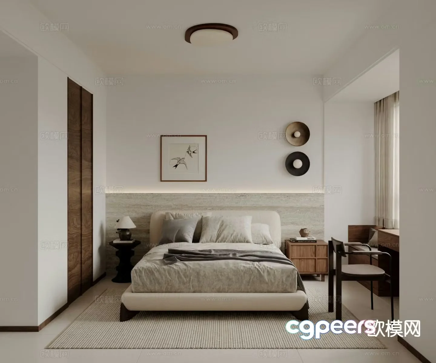 Medieval style bedroom master bedroom 3d model