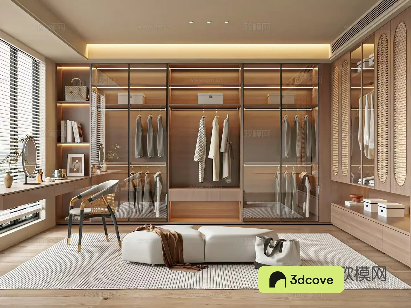 Modern medieval windbreaker wardrobe dressing table