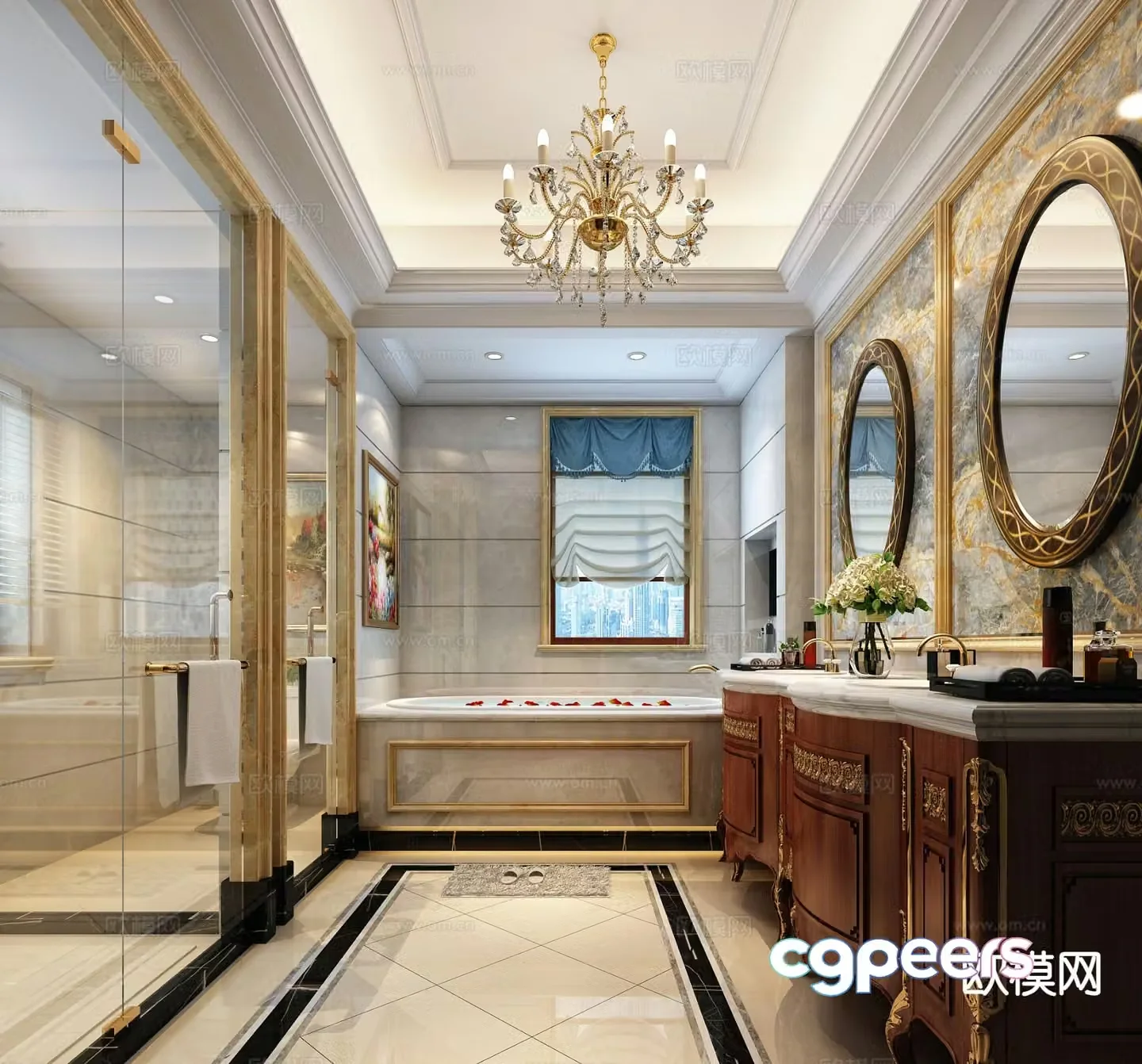 European style bathroom 3d model