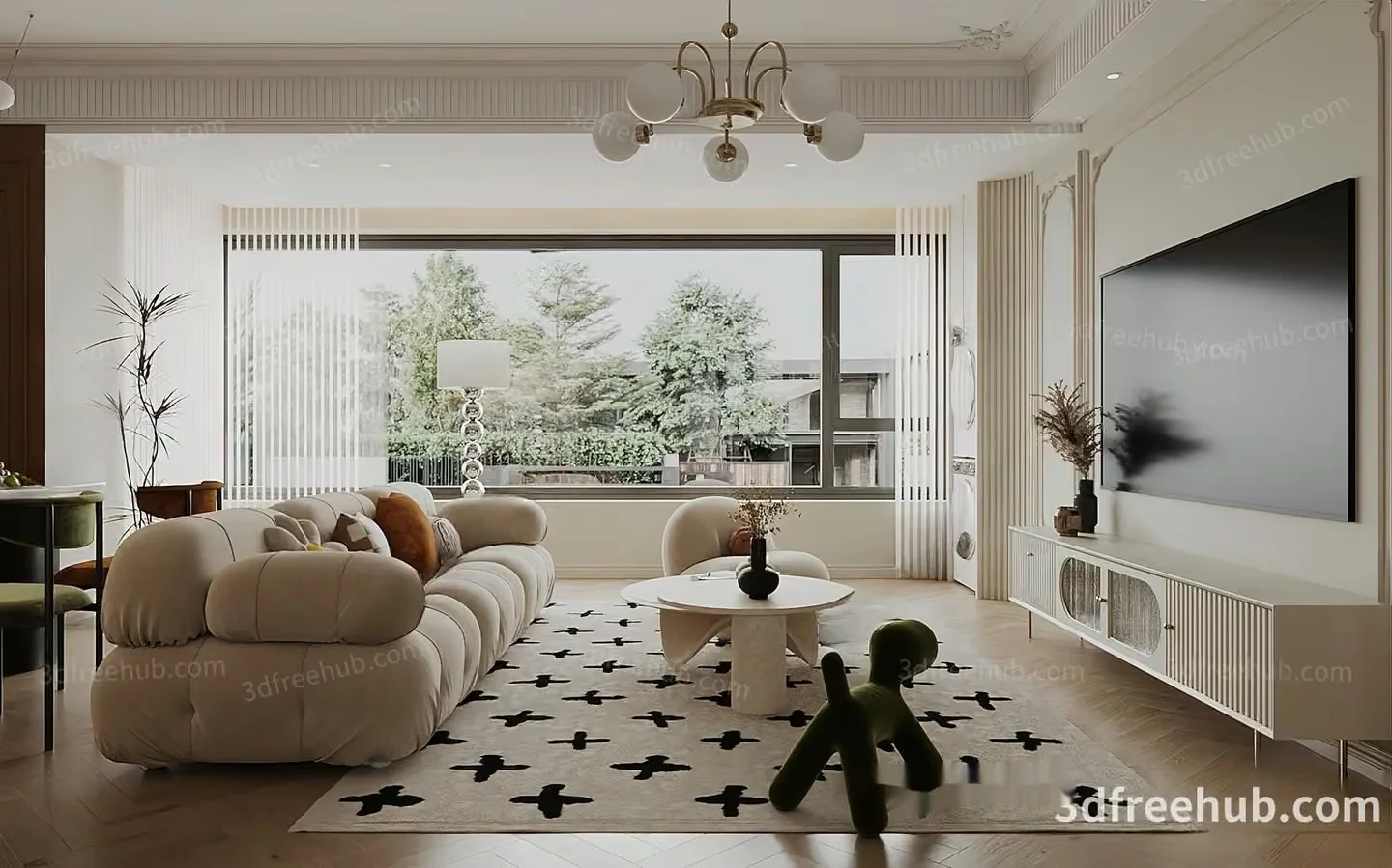Modern Living Room 3D Model – 22713 – VRAY Render