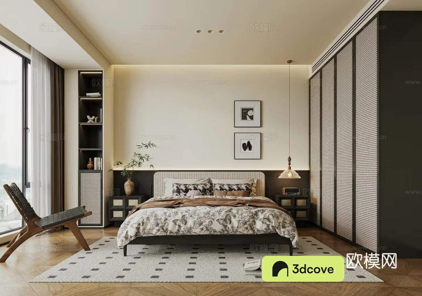 Middle-aged bedroom 3d model