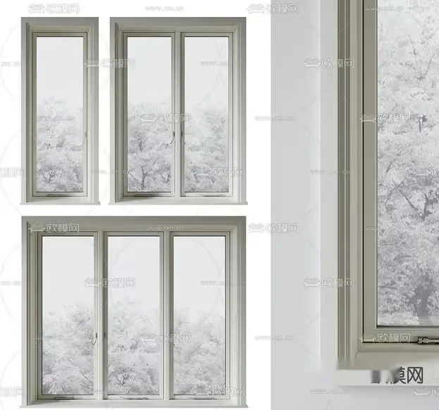 White Window Frames 3D Model – 6099 – VRAY Render