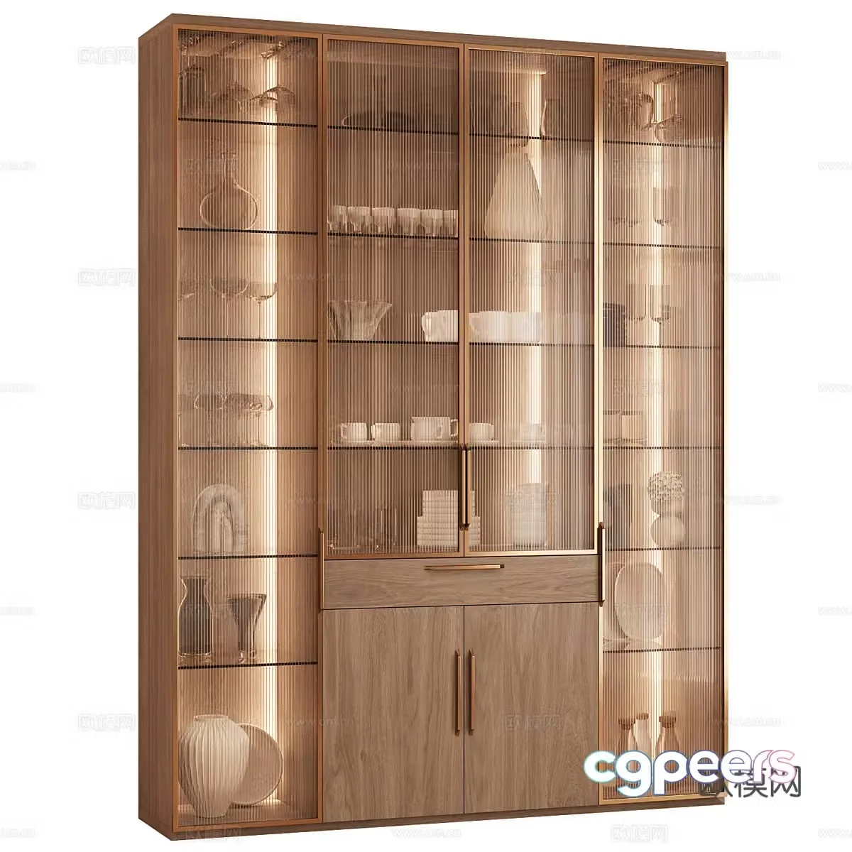 Modern light luxury wine cabinet 3D model