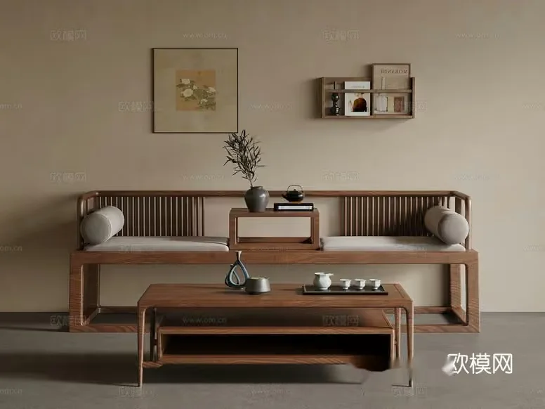 Modern Asian Living Room 3D Model – 12150 – VRAY Render