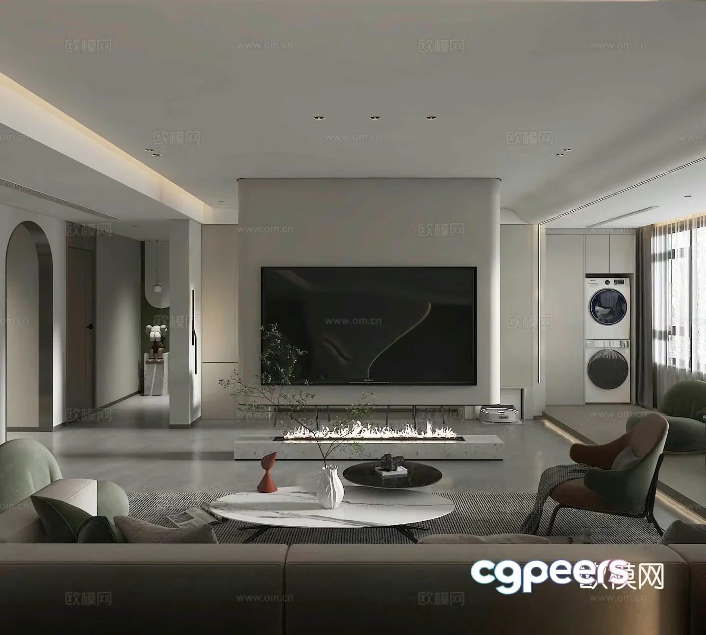 Modern living room 3d model 3d model