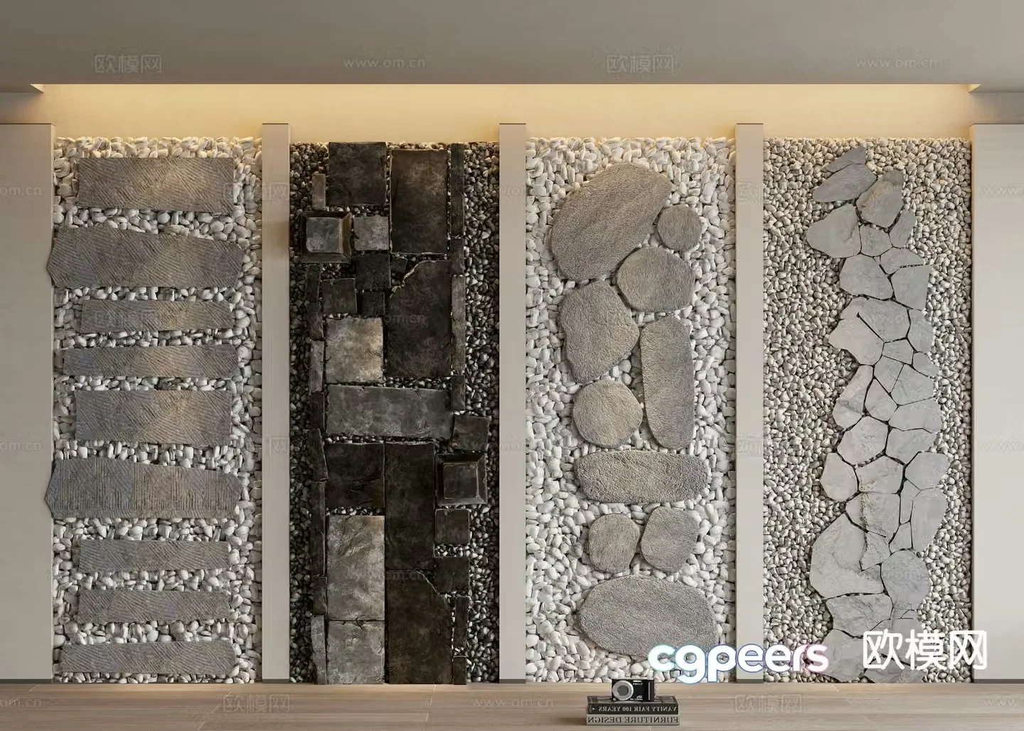 Stone road bluestone slab Tingbu 3D model
