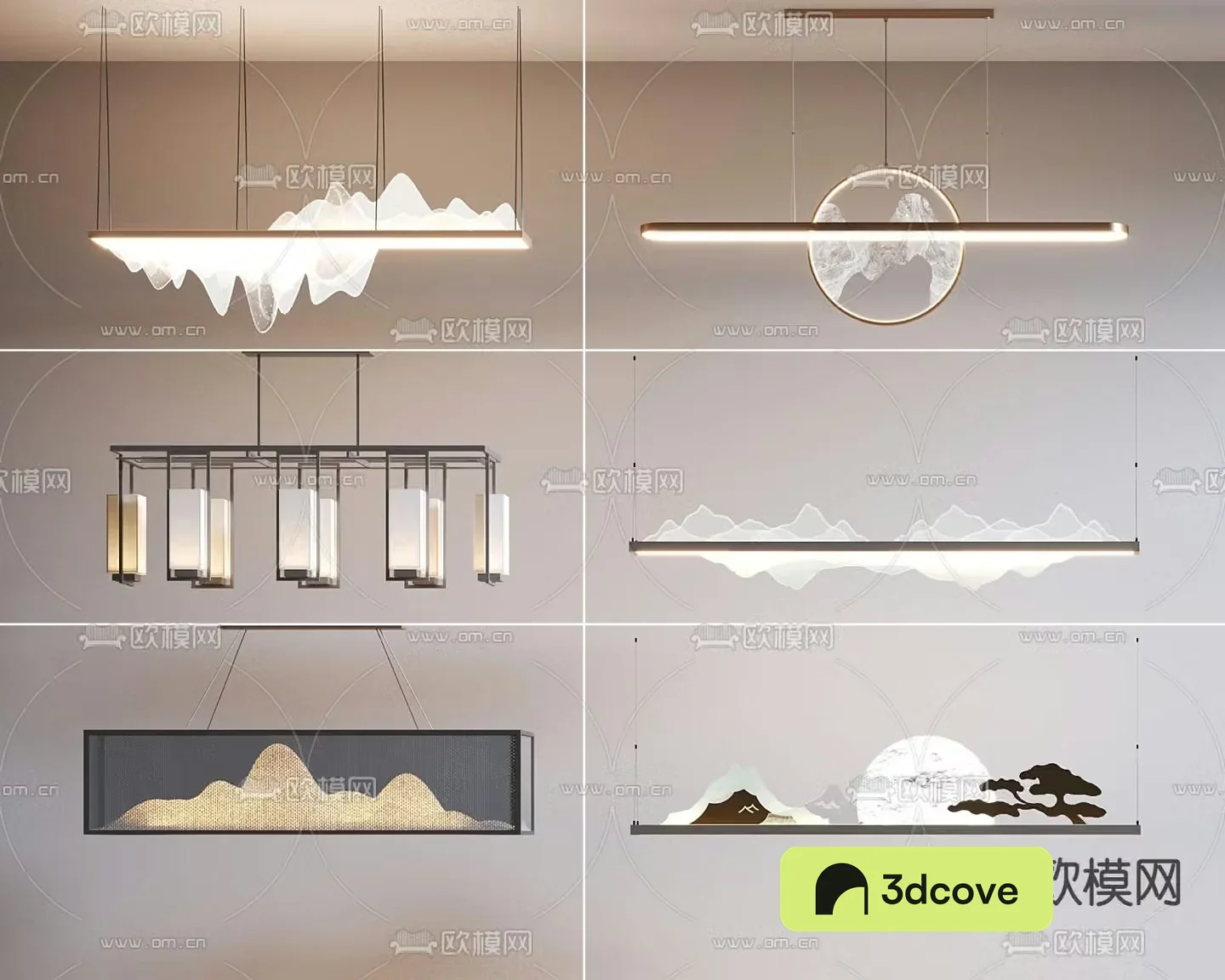 New Chinese style chandelier mountain chandelier