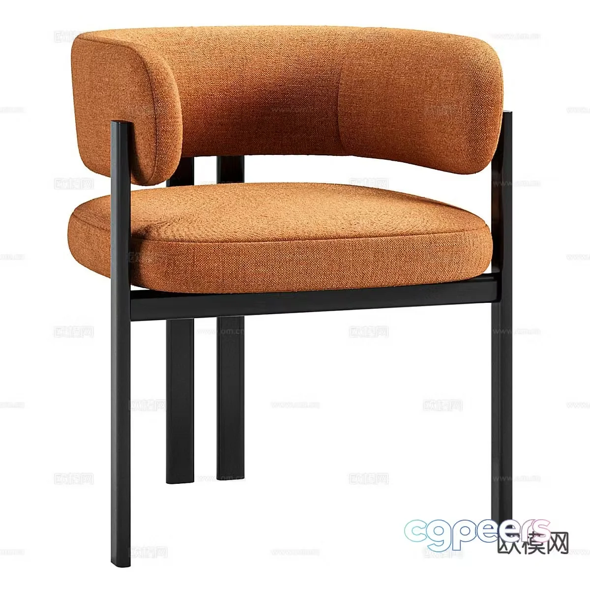 Modern single chair dining chair 3d model