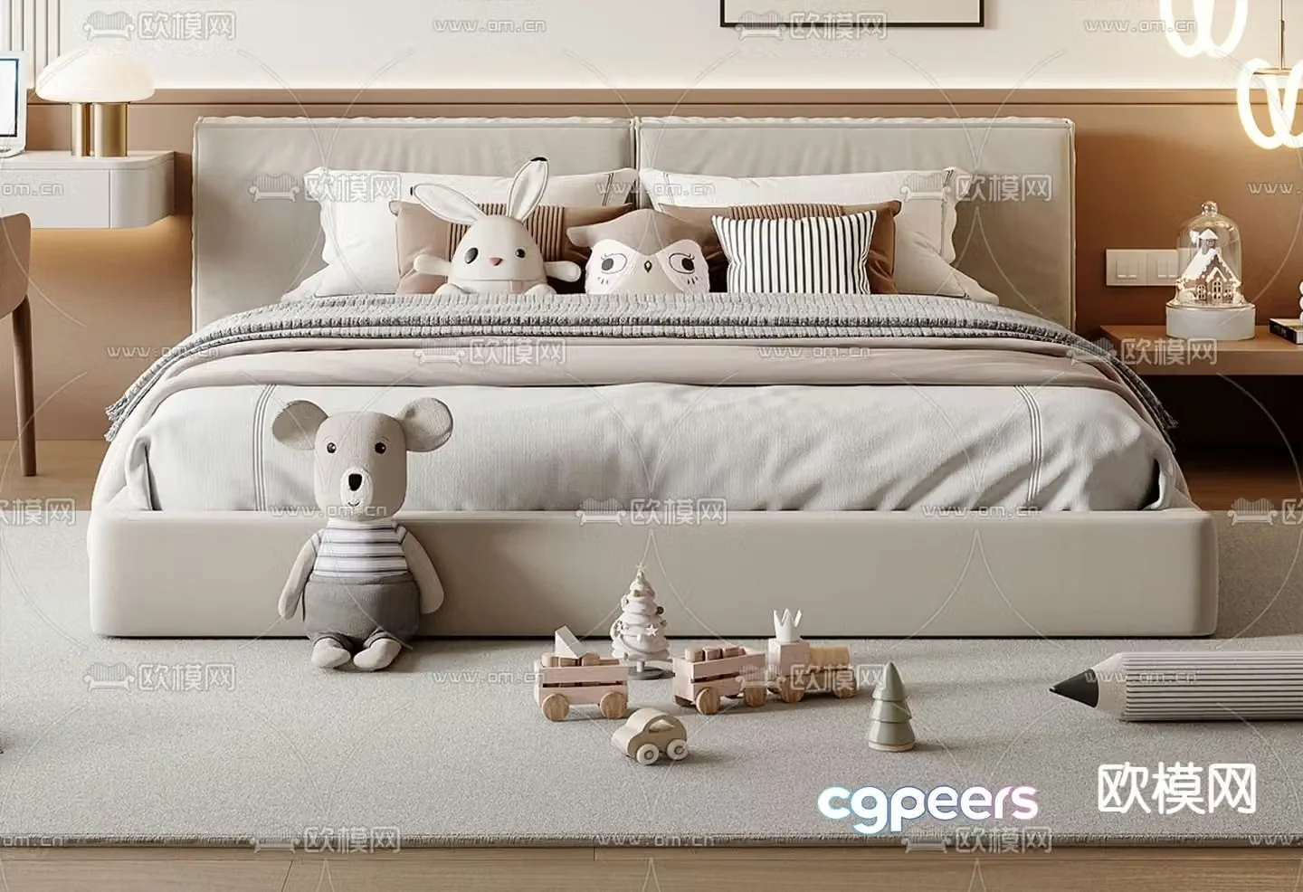 Simple children’s bed 3d model