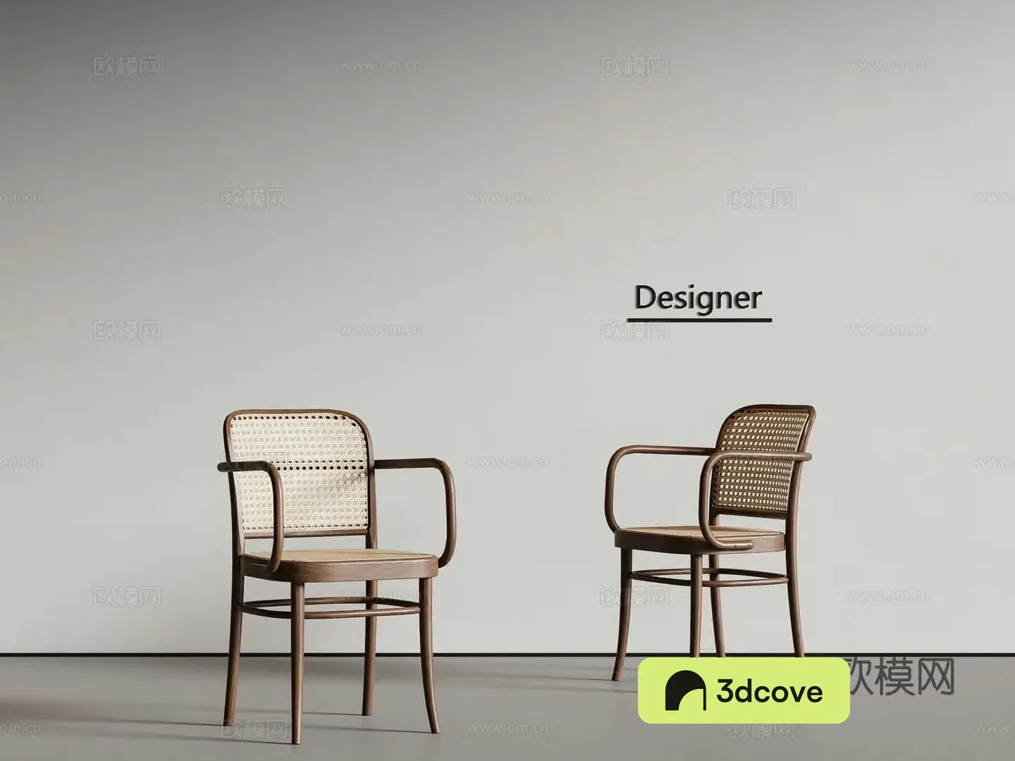 Medium style dining chair single chair 3d model