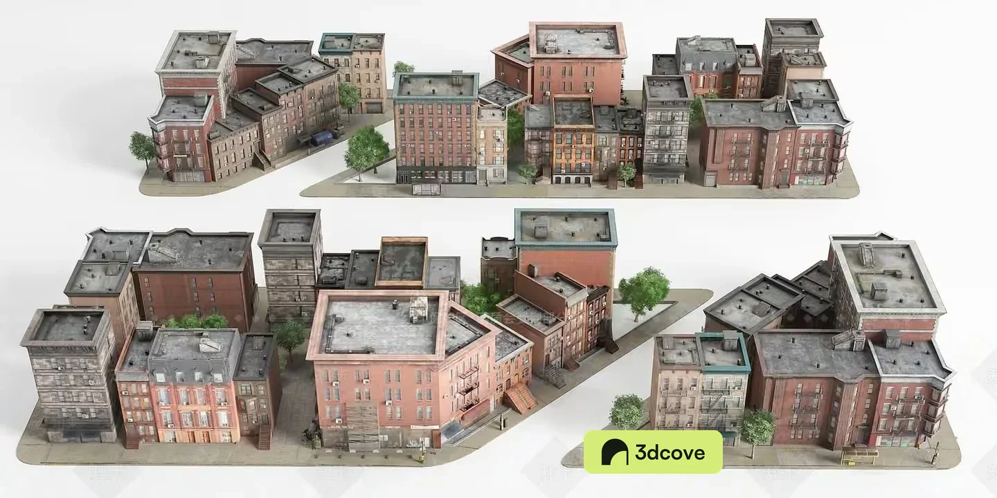 A 3D Model Of A City Block