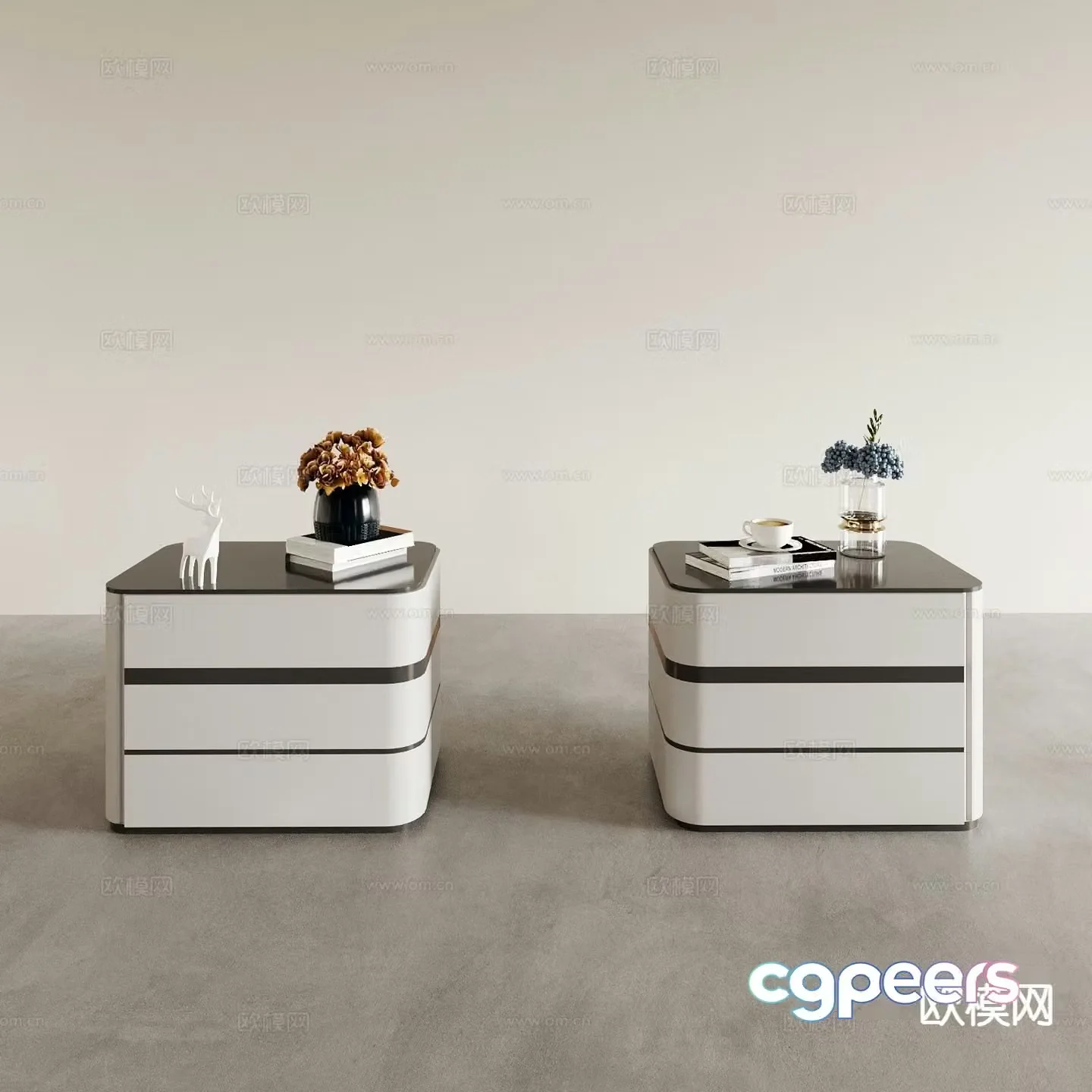 Modern bedside table 3d model