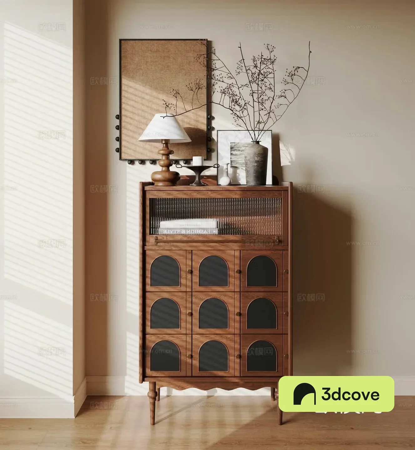 Medieval style entrance cabinet