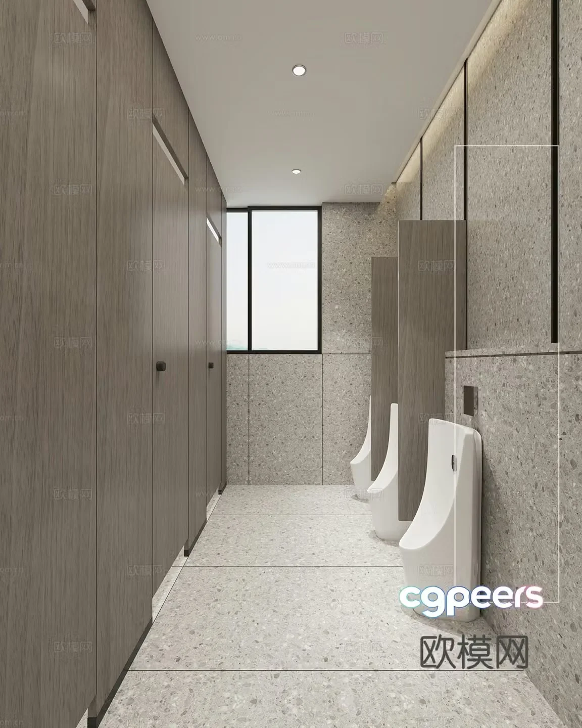 3D model of bathroom in office building