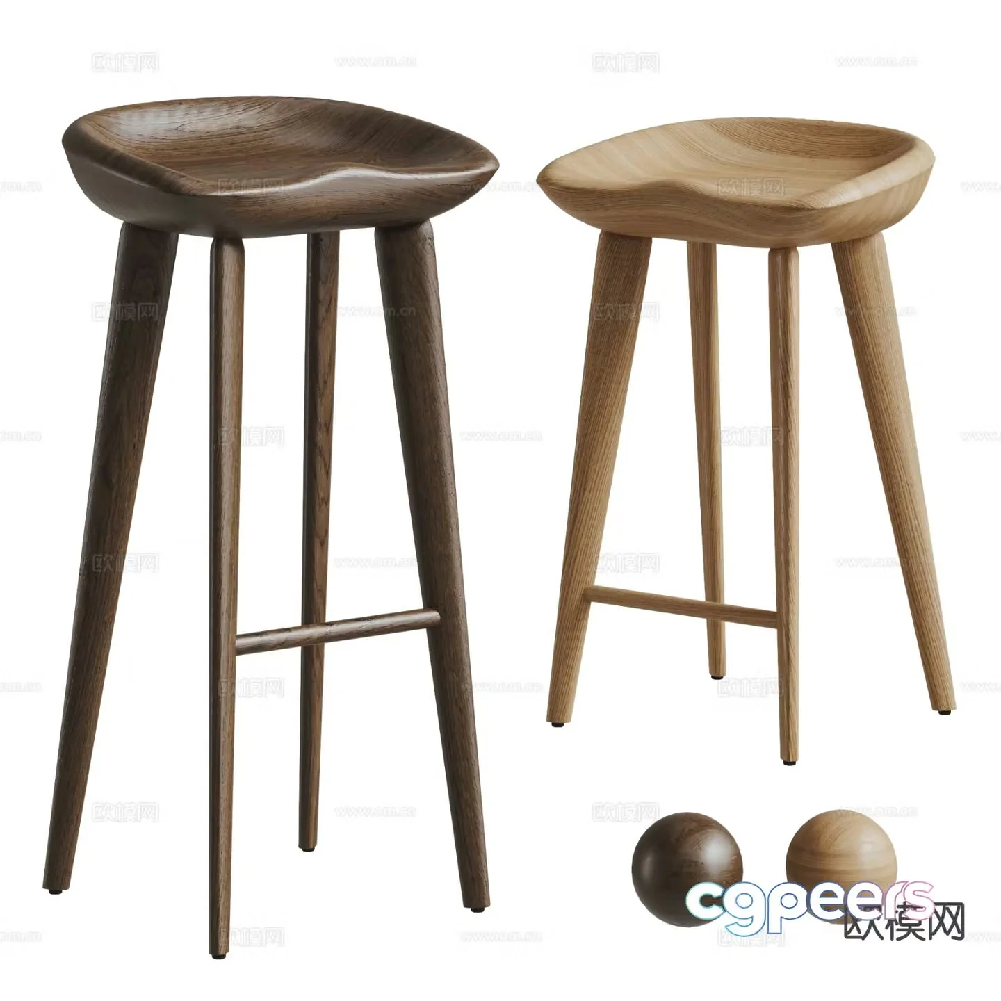 Nordic bar stool bar stool 3d model