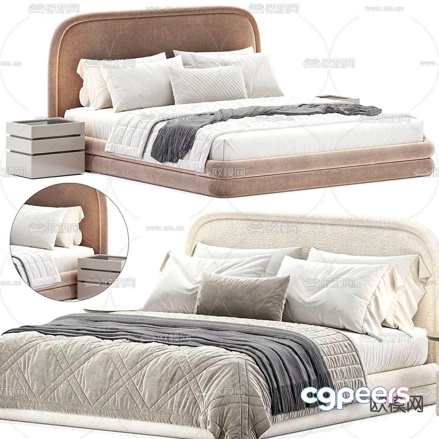 La Redoute double bed 3d model