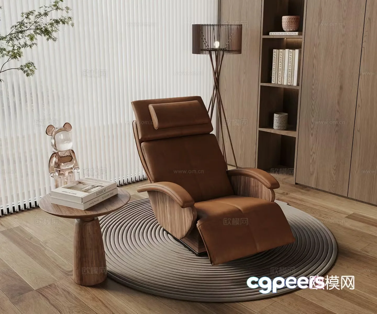 New Chinese style lounge chair leisure chair 3d model
