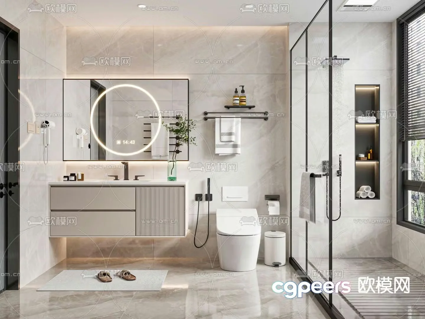 Modern bathroom bathroom toilet 3d model