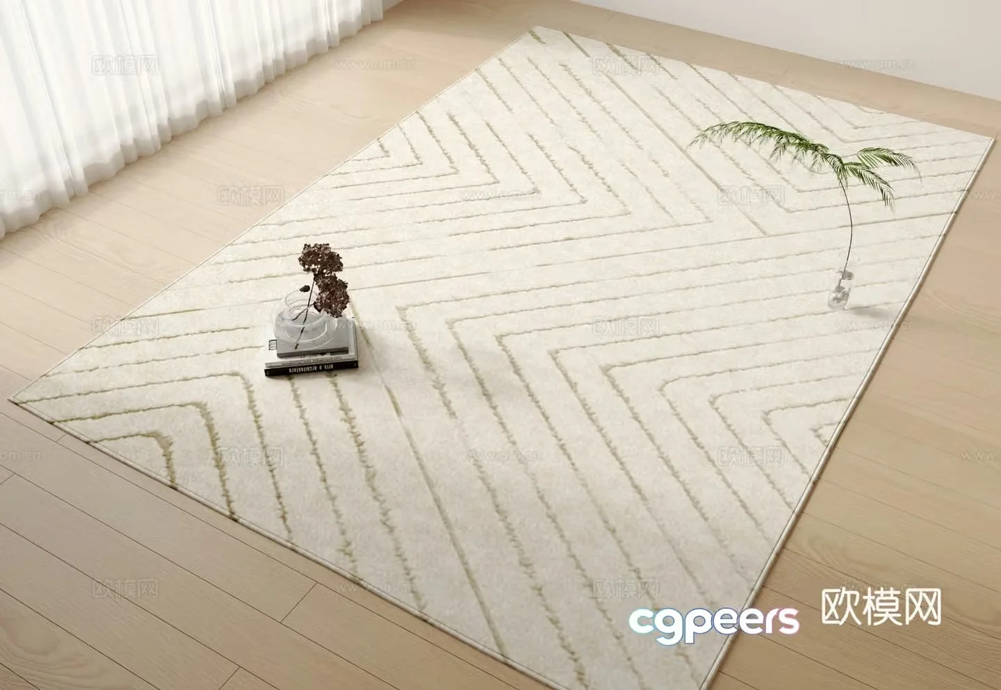 Modern Cream Carpet 3d Model