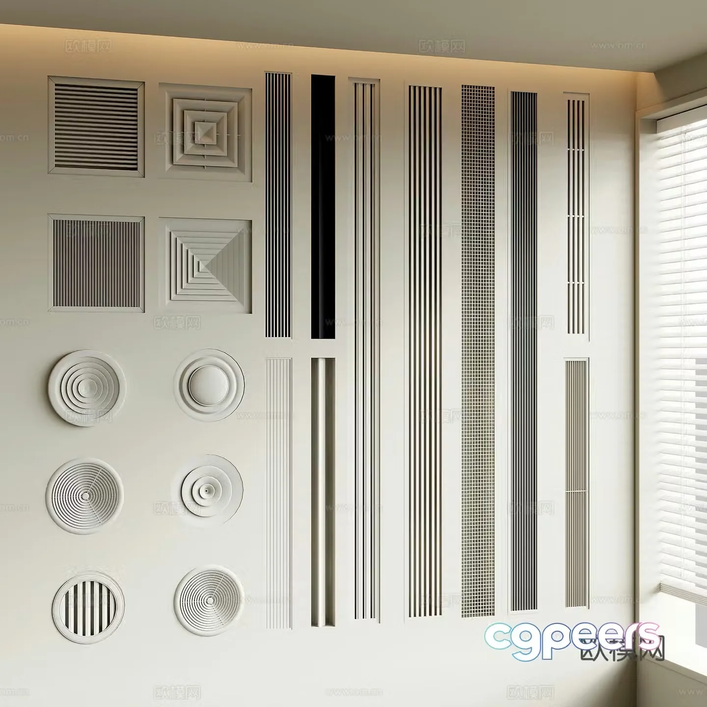 Modern air vent 3D model