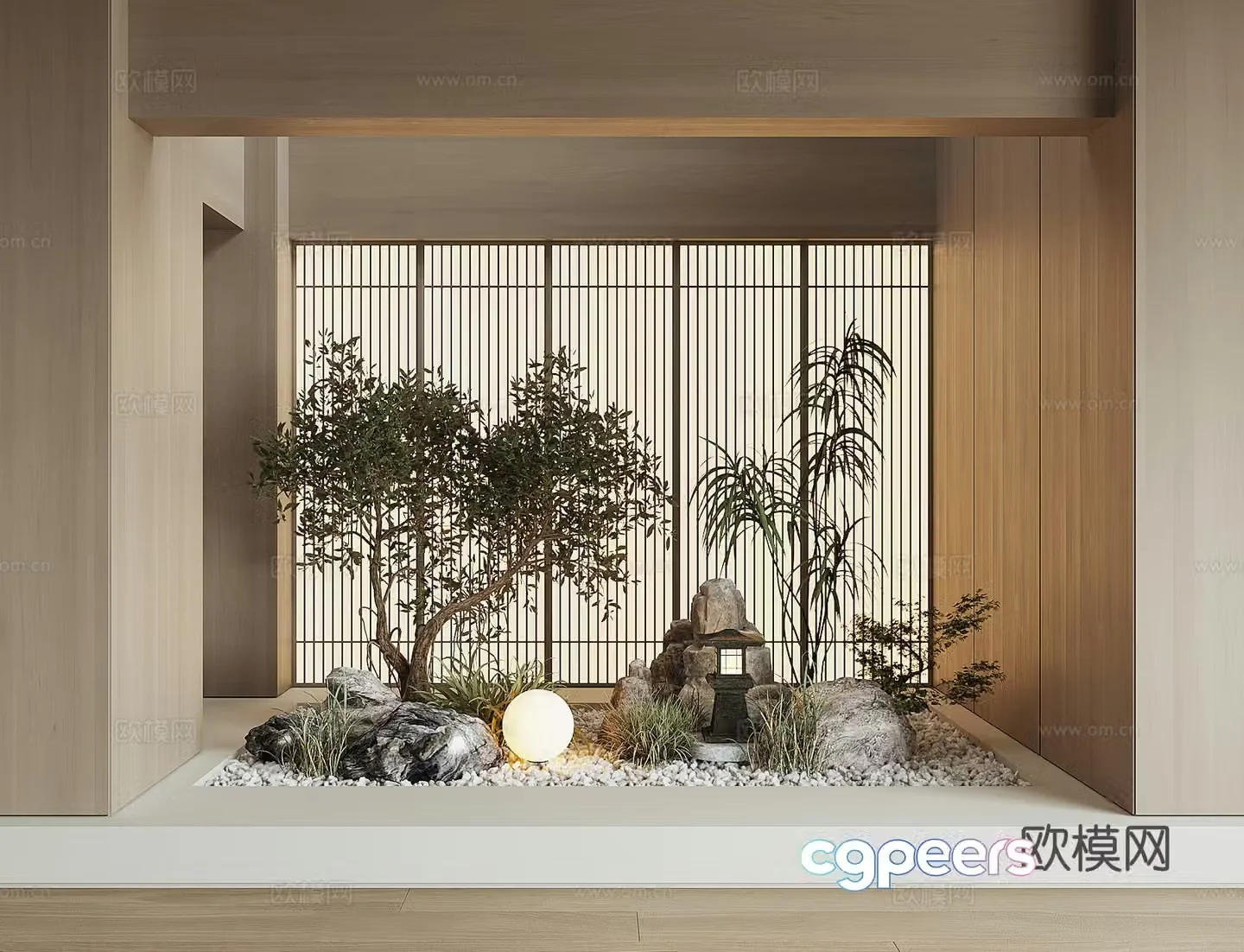 Modern houseplant landscape 3d model