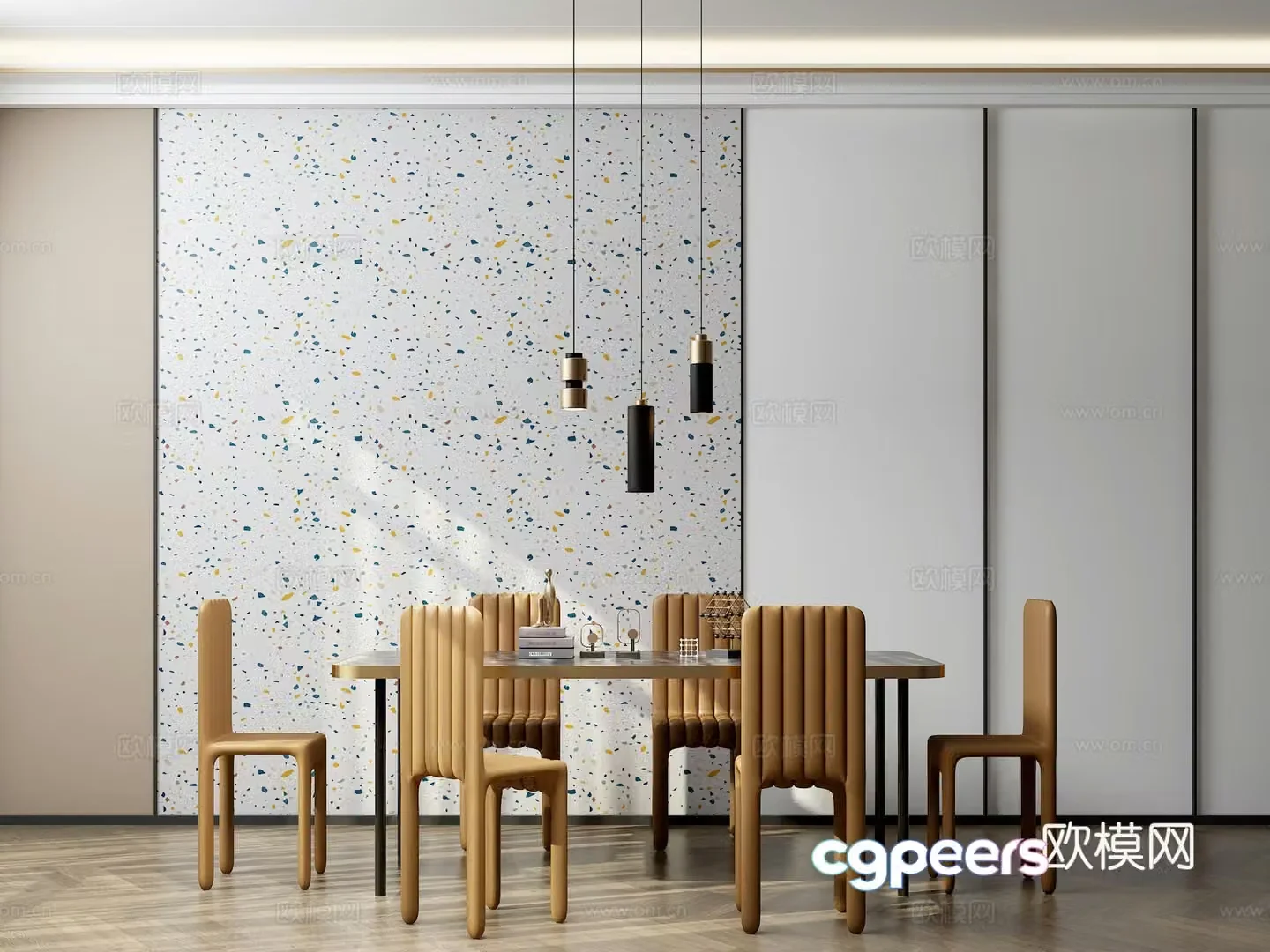 Modern restaurant restaurant dining room table and chair combination chair leisure chair 201413d model