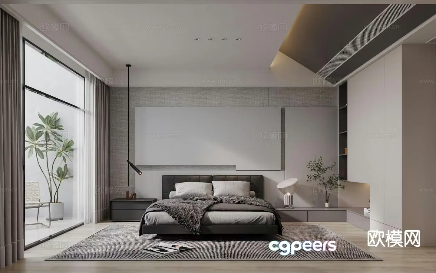 Modern bedroom master bedroom 3d model