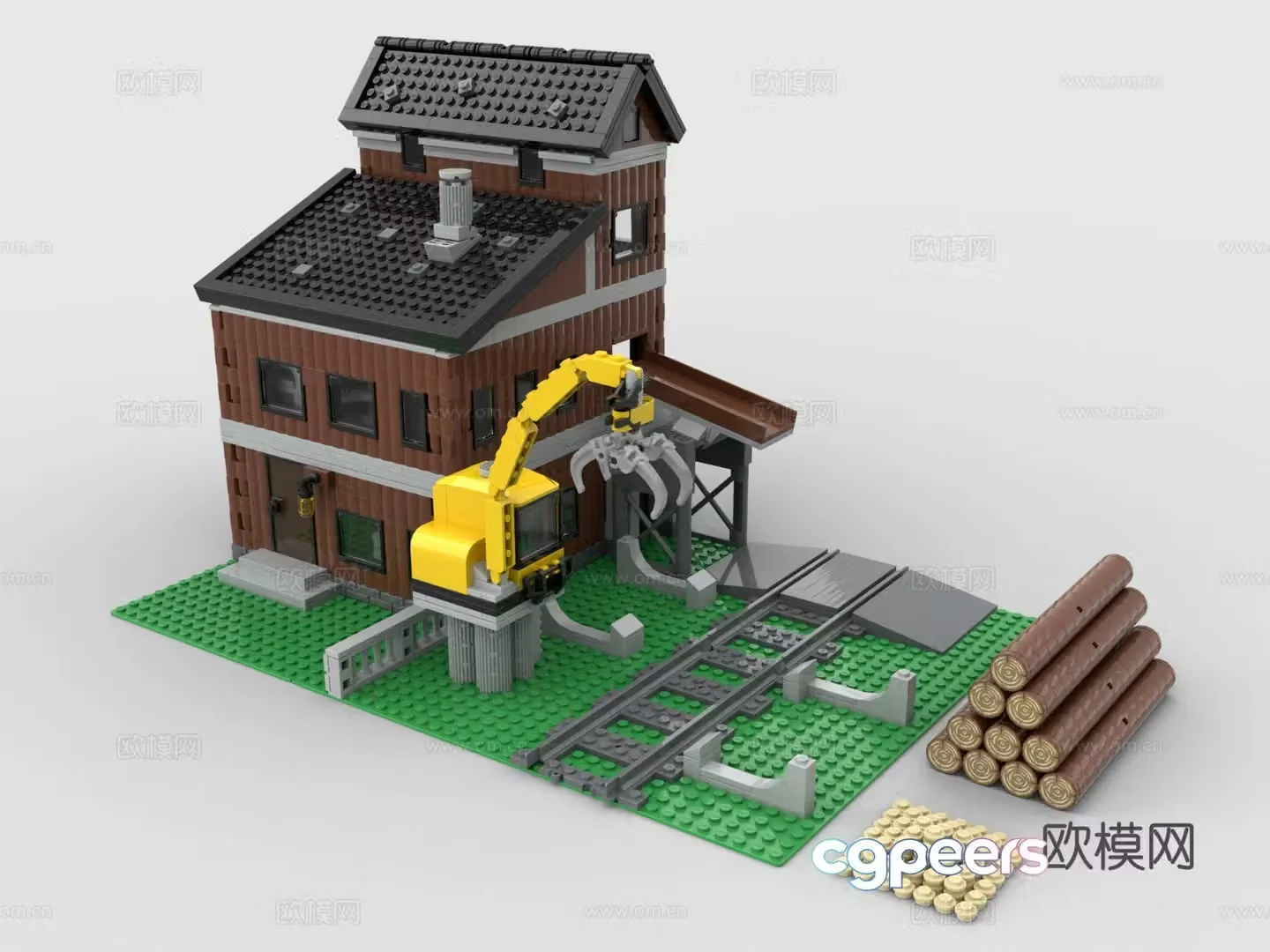LEGO LEGO railway construction site building block toy 3d model