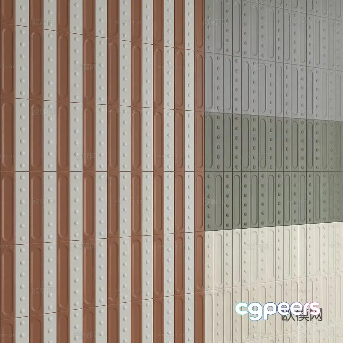 Ceramic tiles Flower tiles Strip tiles 3D model