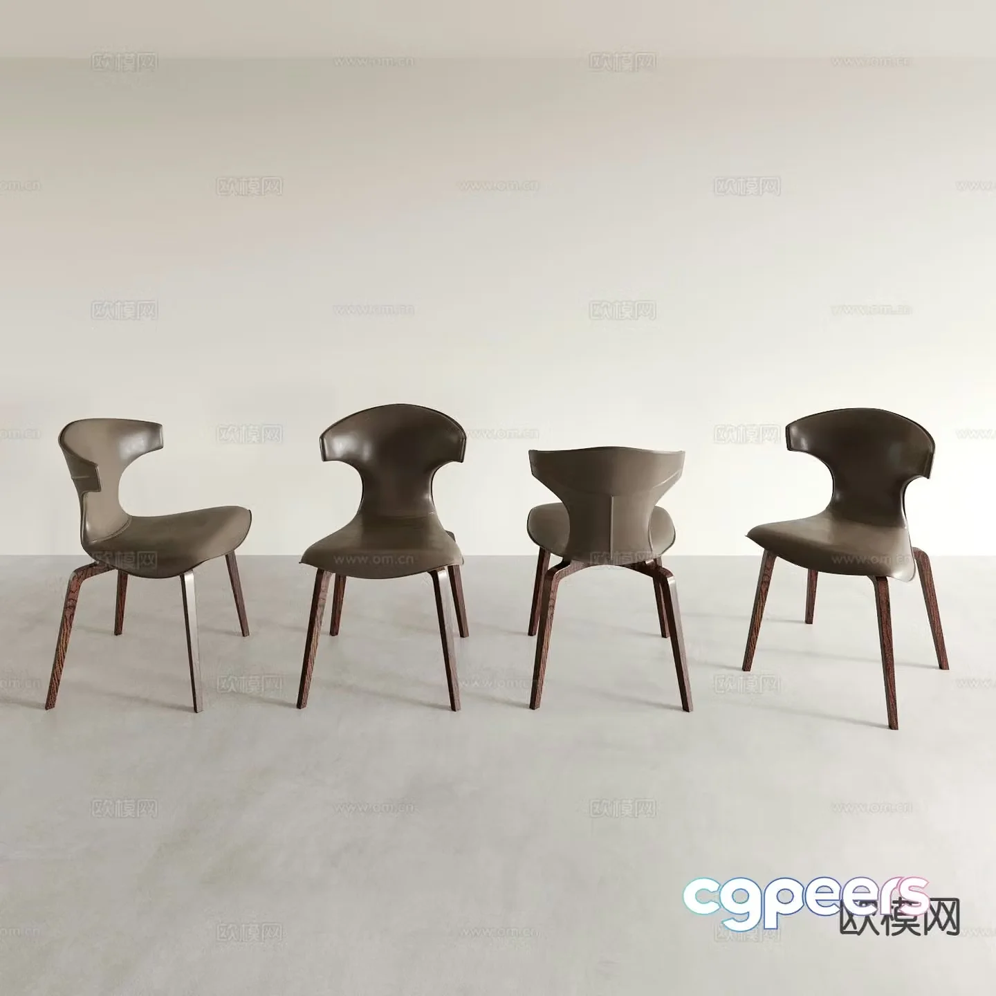 Modern single chair dining chair 3d model