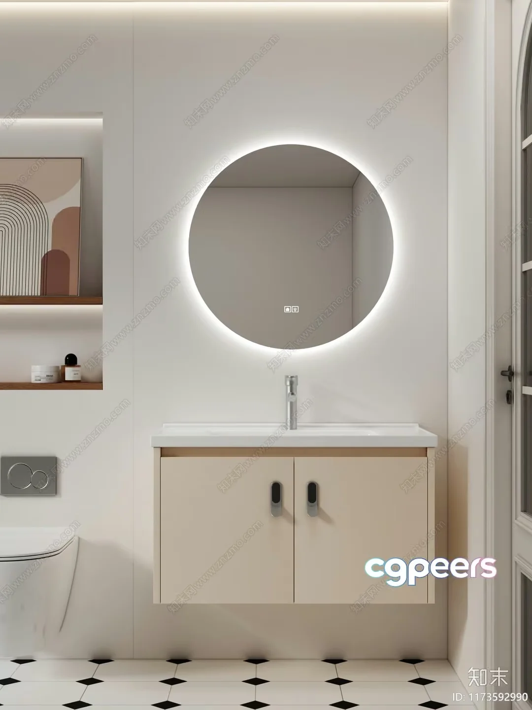 A Modern Bathroom 3D Model – 18027 – VRAY Render