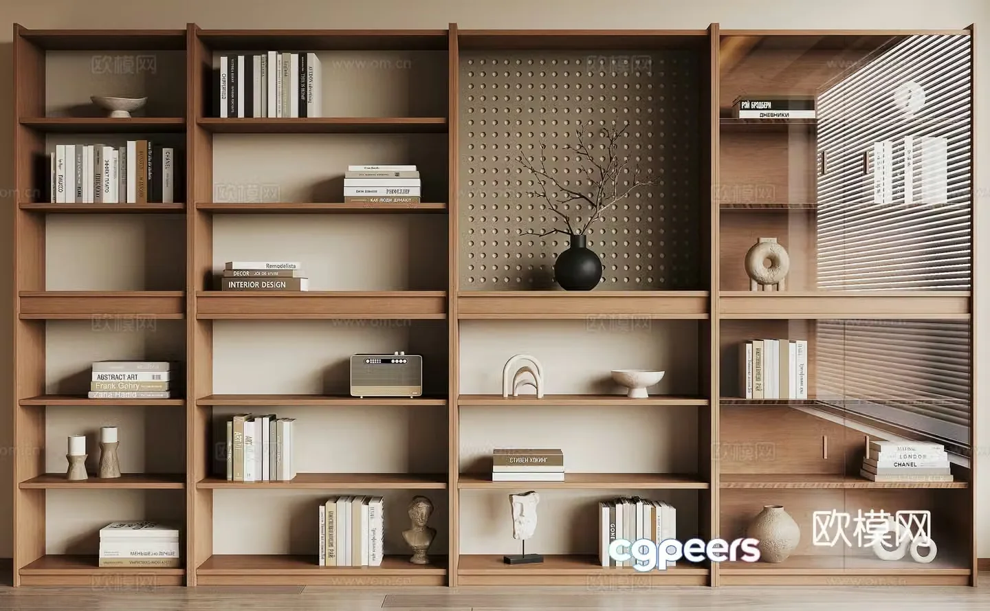 Modern bookcase 3d model