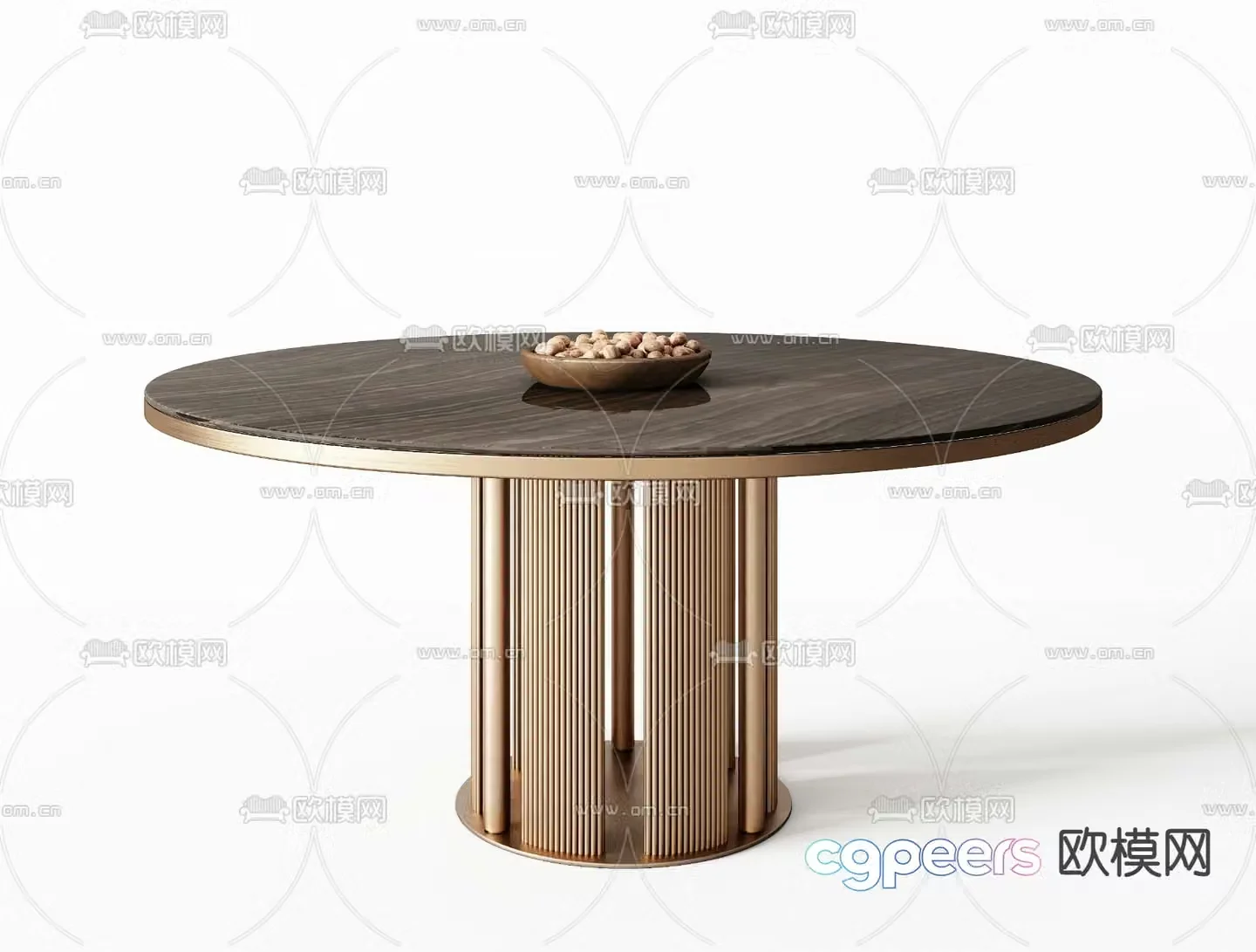 Minotti Milotti modern light luxury dining table combination 3D model