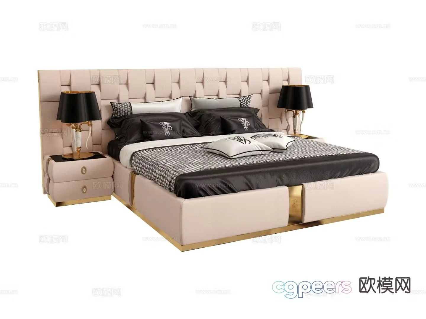 visionnaire double bed 3d model