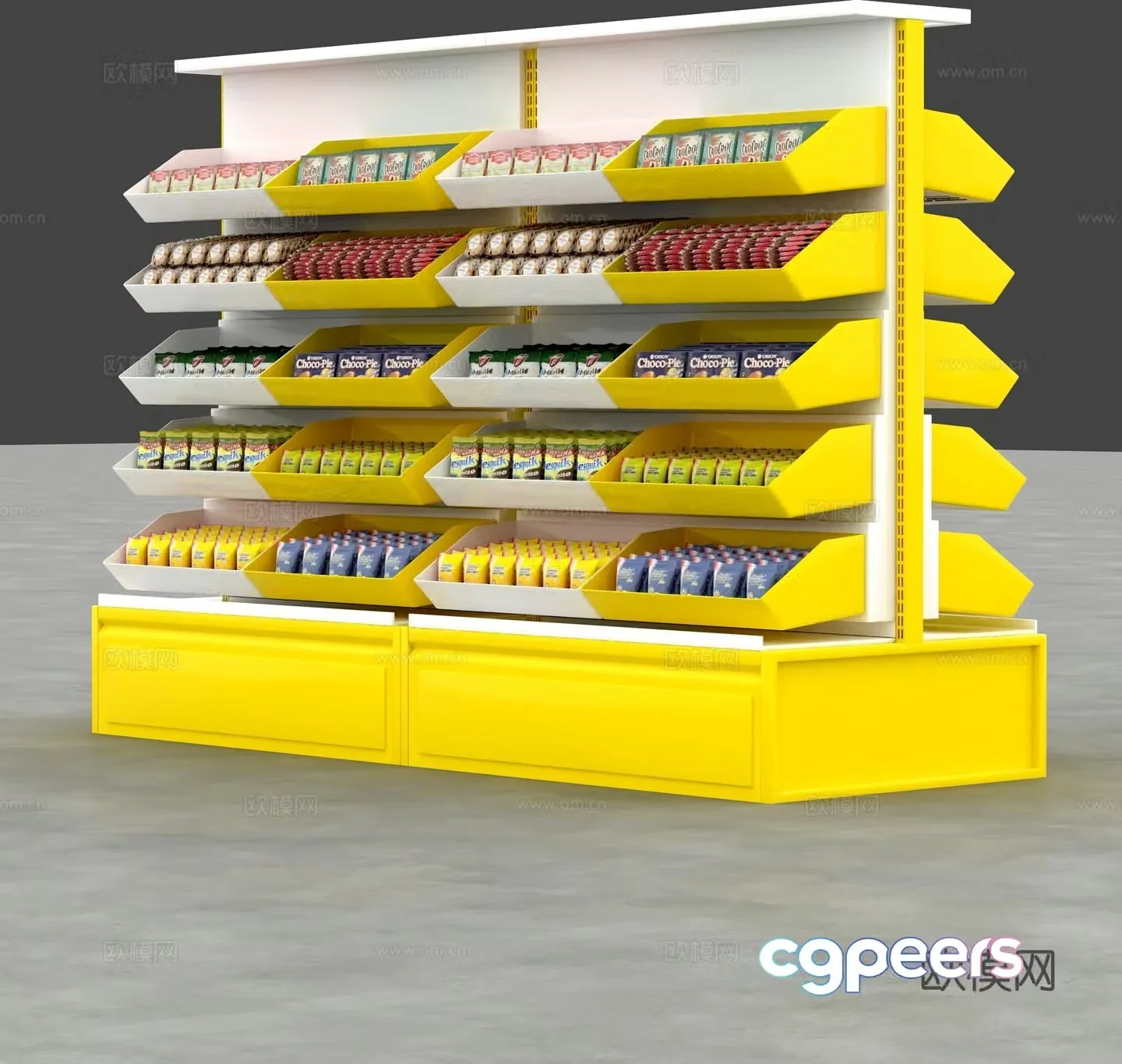 Shelf snack container display rack 3d model