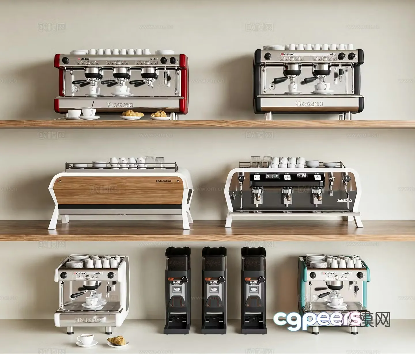 Coffee machine Commercial coffee machine Household coffee machine Coffee cup Coffee supplies Coffee beans Broken 3D model