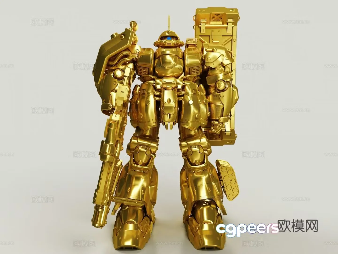 Gundam Zagu Mecha Warrior Golden Figure 3D Model