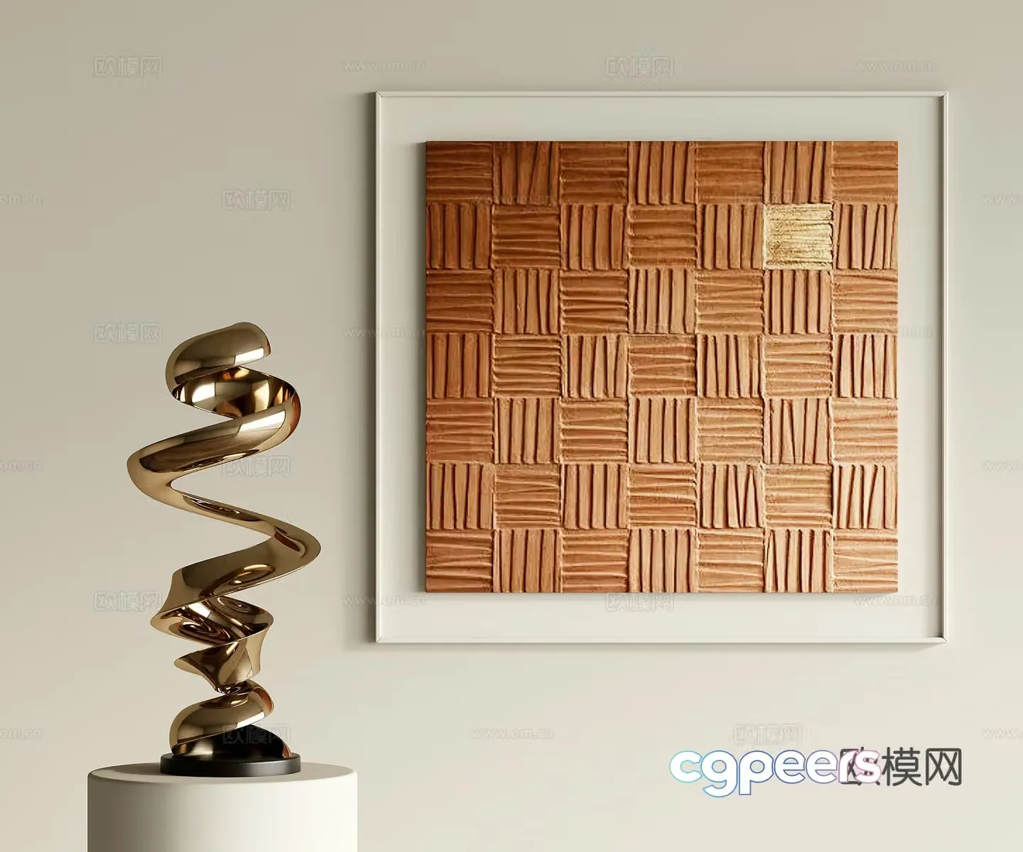 3D model of medieval style decorative painting