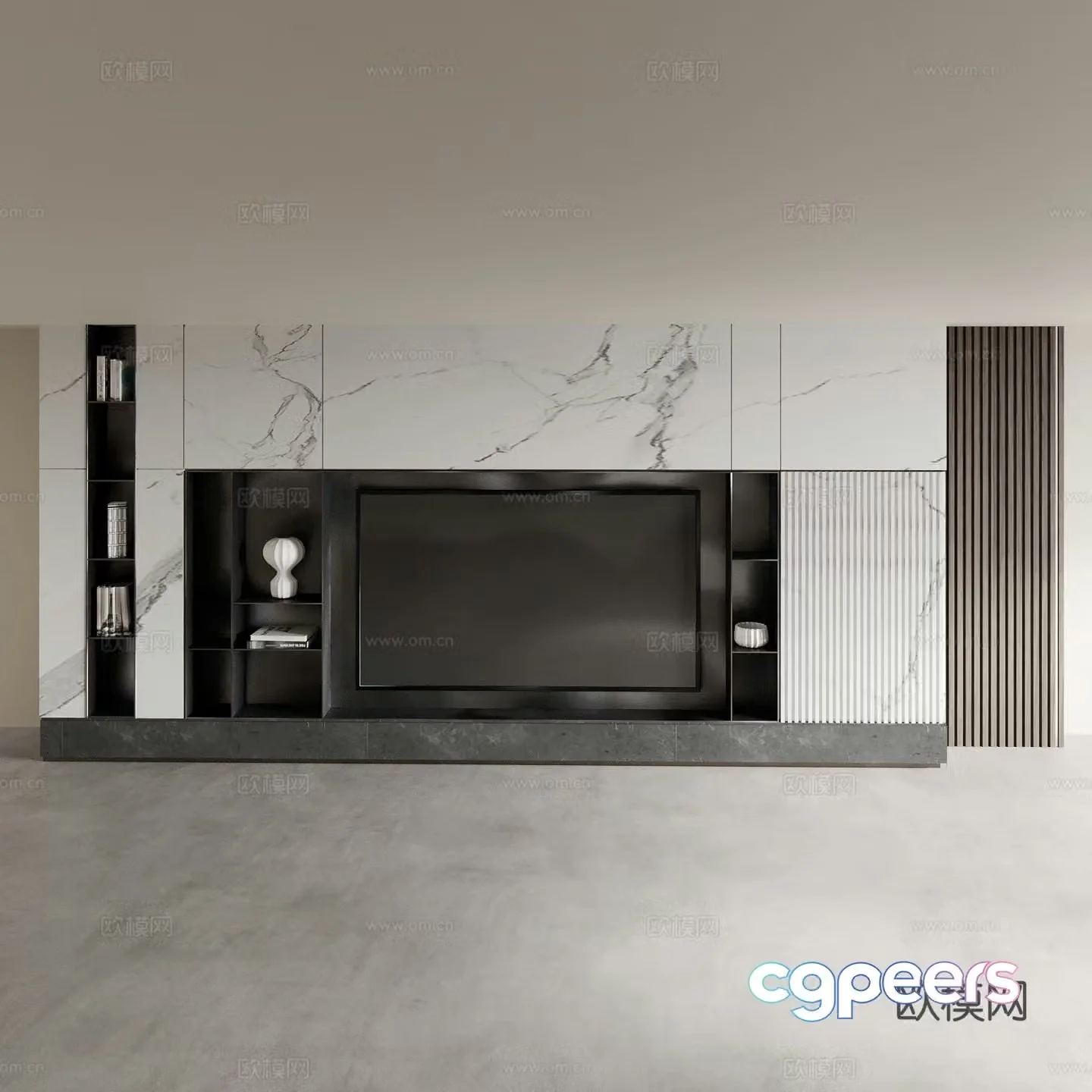 Modern TV cabinet TV background wall 3D model