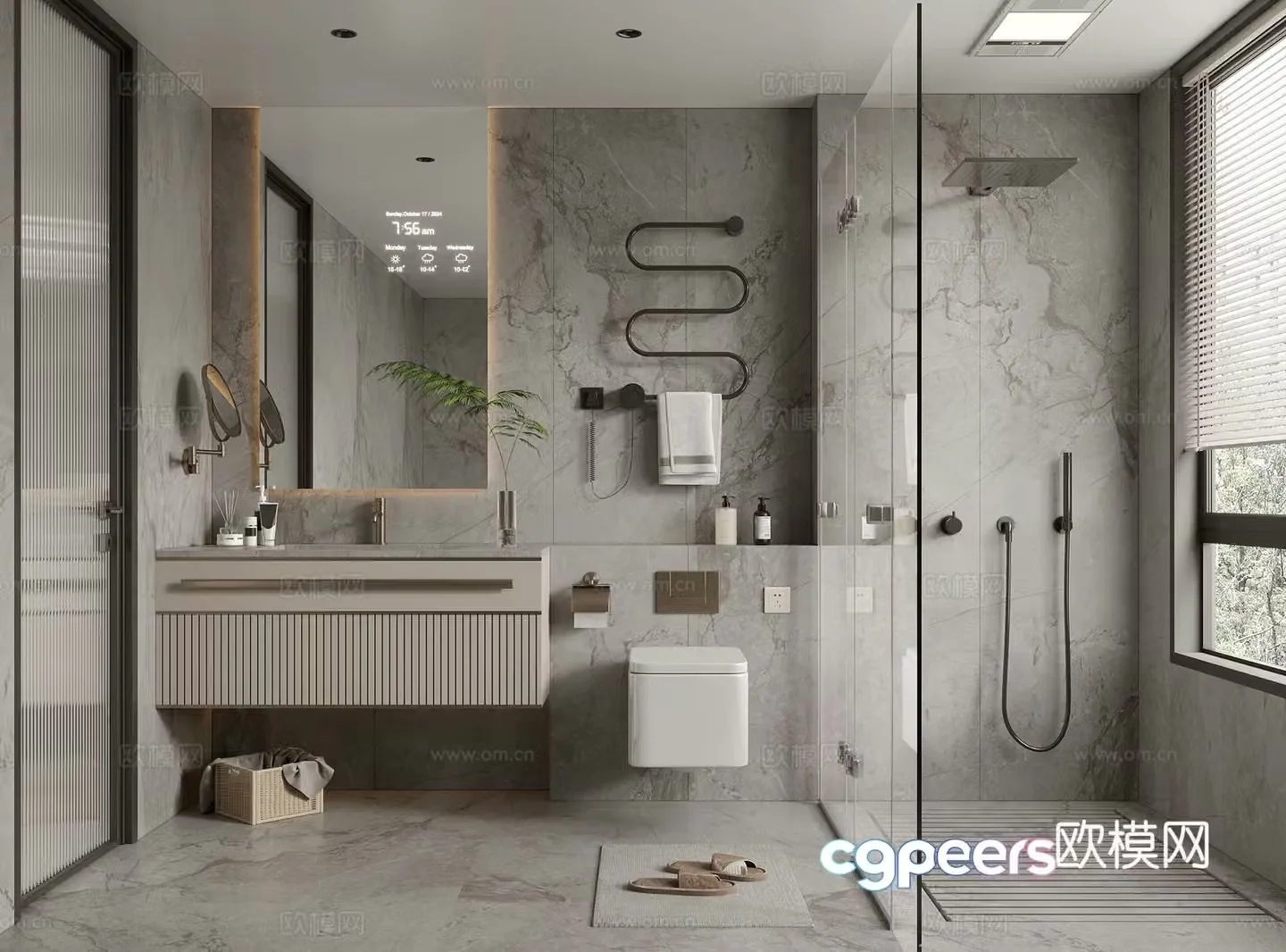 Modern Italian bathroom 3d model