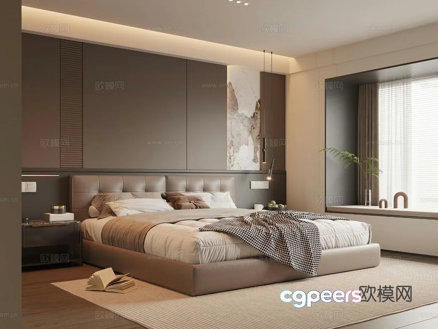Italian home bedroom master bedroom 3d model